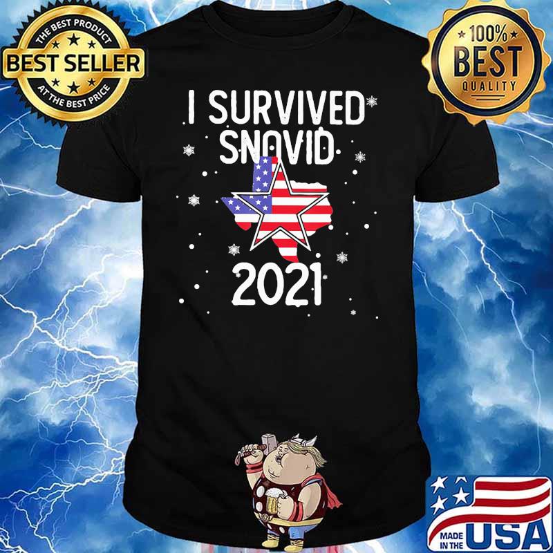 I Survived Snovid 2021 Star American Flag Shirt