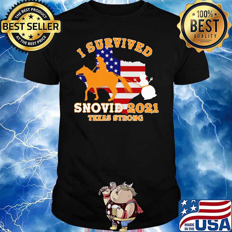 I Survived Snovid 2021 Texas Strong American Flag Shirt