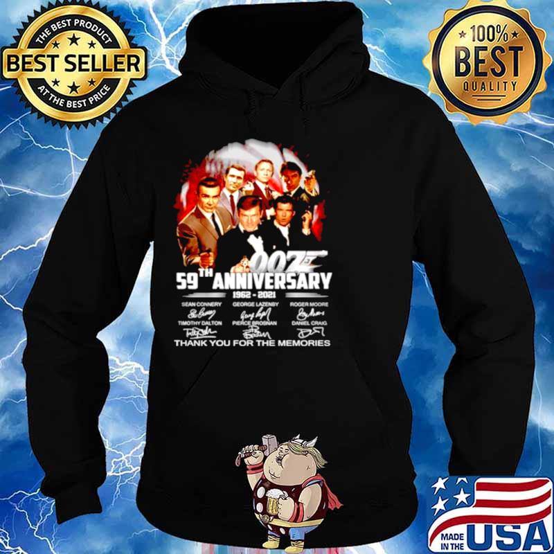James Bond 007 59th Anniversary 1962 2021 signature thank you for the memories Hoodie