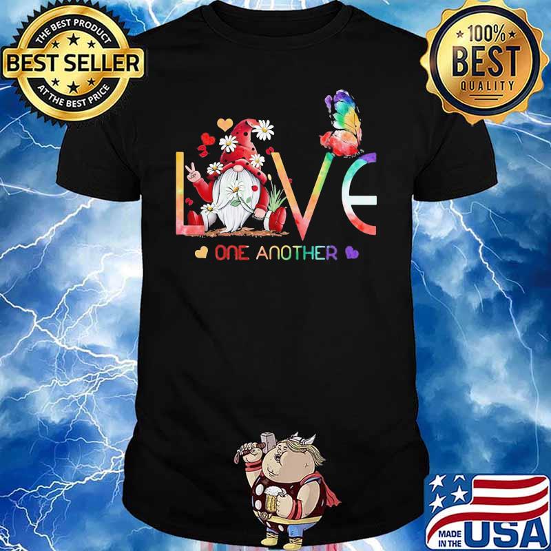 Love One Another Gnome Butterflies Shirt