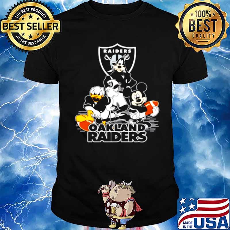 Mickey Donald Goofy The Three Oakland Raiders Football Shirts Youth T-Shirt  