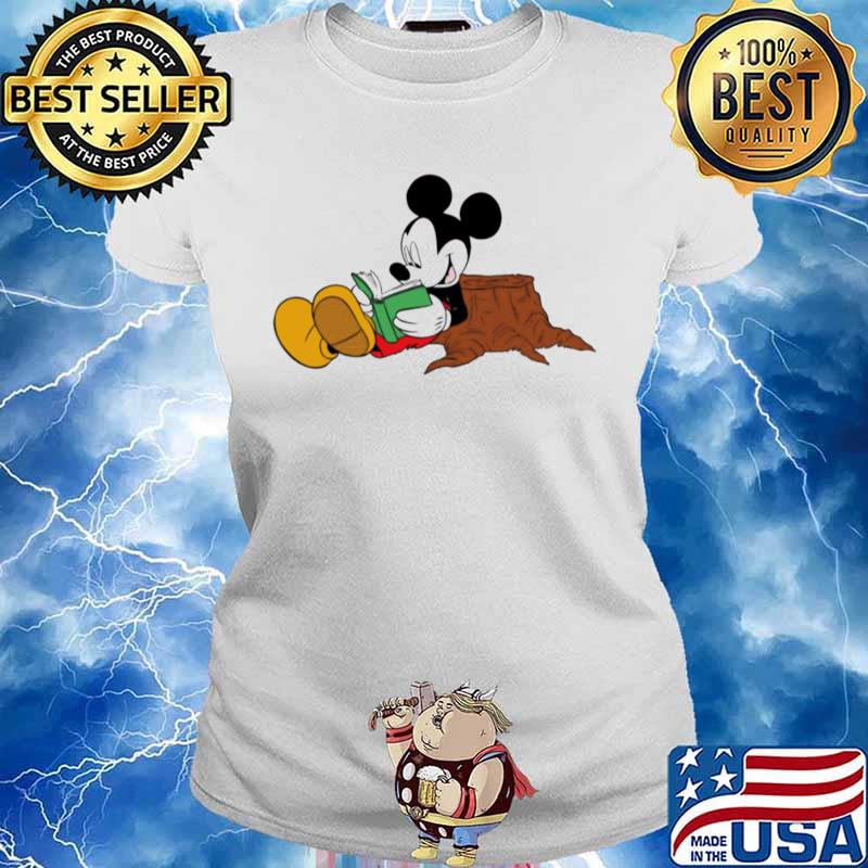 Mickey Mouse reading books Ladies tee