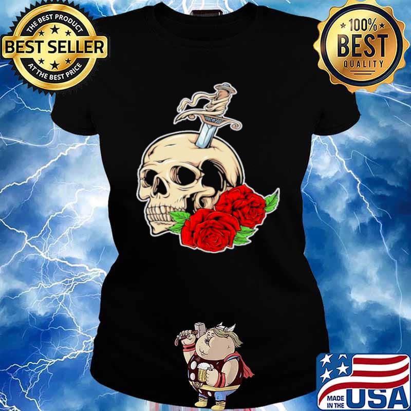 Skull shirt skull roses Ladies tee