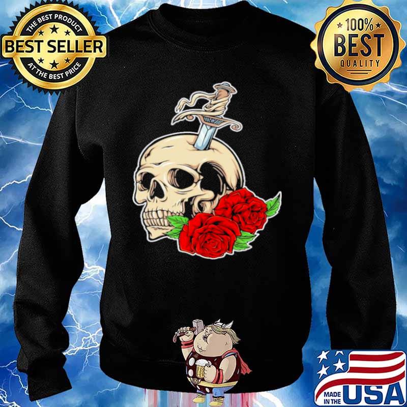 Skull shirt skull roses Sweater