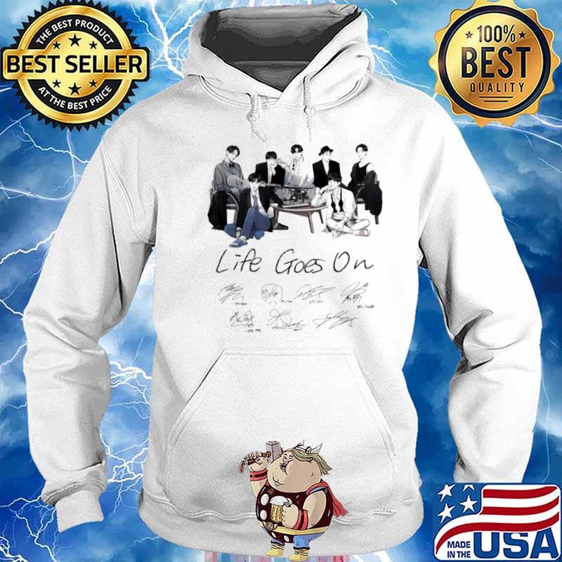 The Bts Boys Music Band Life Goes On Signatures Hoodie