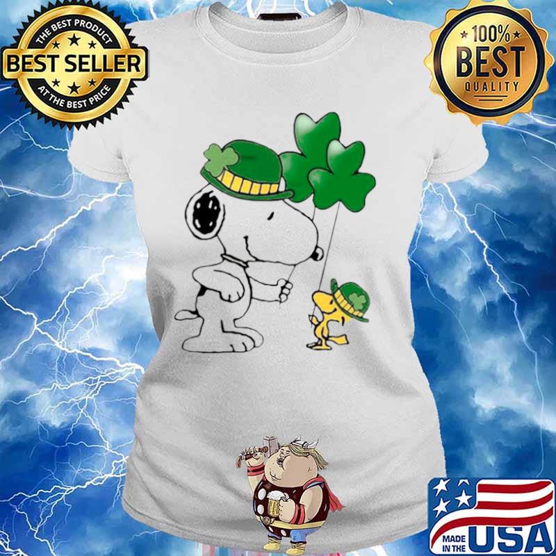 The Snoopy And Woodstock Happy St Patrick’s Day 2021 Ladies tee