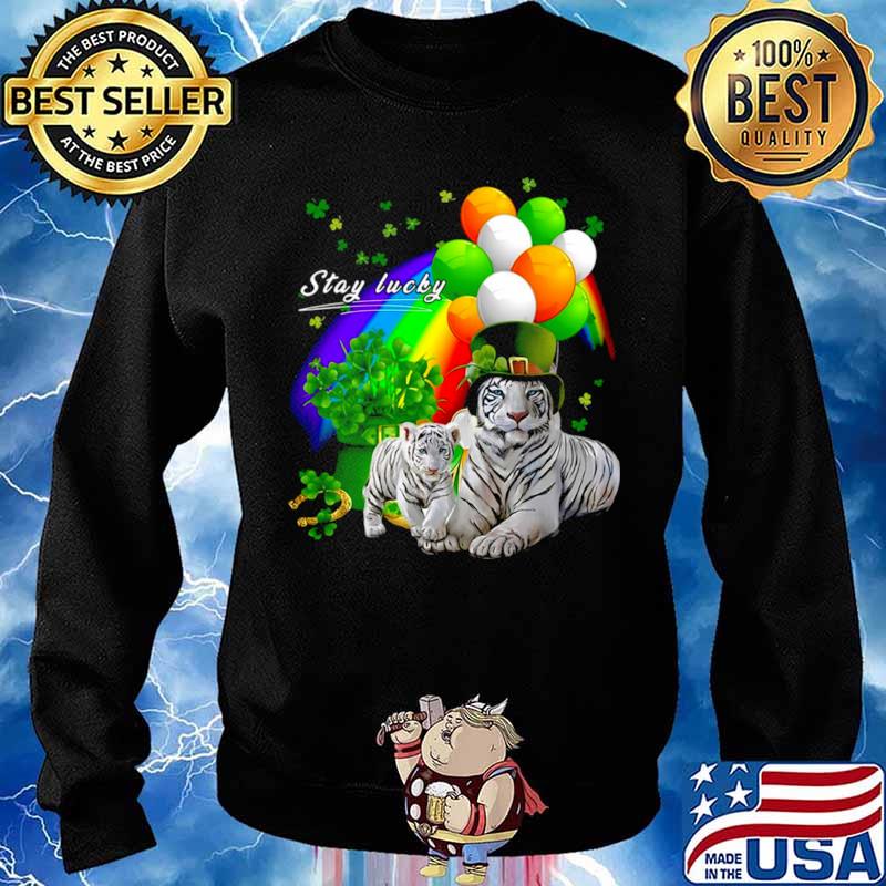 Tiger Irish Shamrock Stay Lucky St Patrick’s Day Sweater