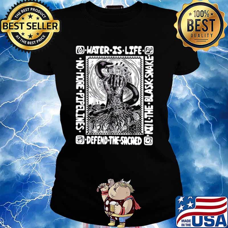 Water Is Life Kill The Blask Snake Defend The Sacaed Ladies tee