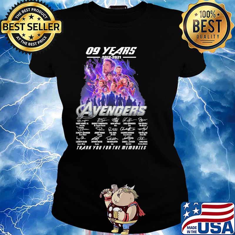 09 Years 2012 2021 Avengers Thank You For The Memories Signature Shirt Ladies tee