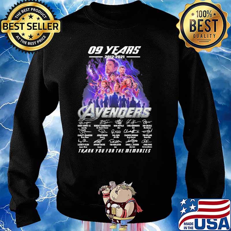 09 Years 2012 2021 Avengers Thank You For The Memories Signature Shirt Sweater
