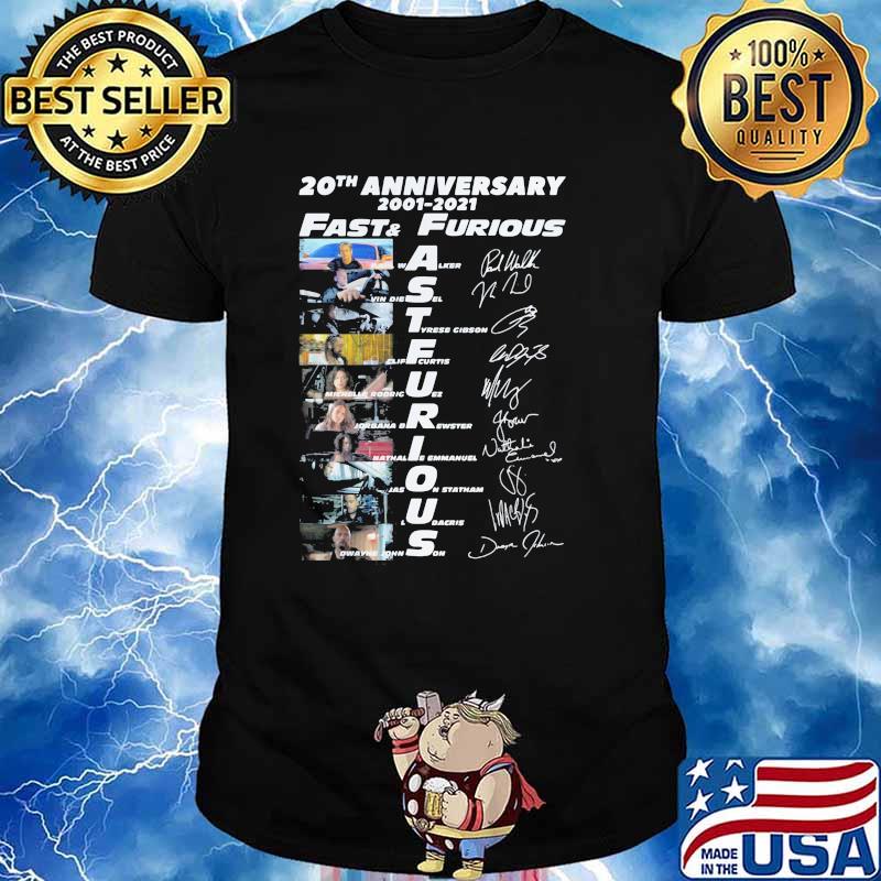 20th Anniversary 2001 2021 Fast And Furious Signature Shirt