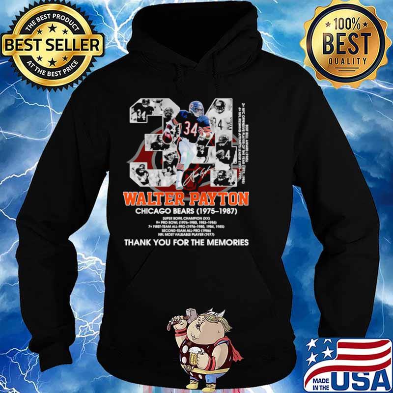 34 walter payton chicago bears thank you for the memories Hoodie