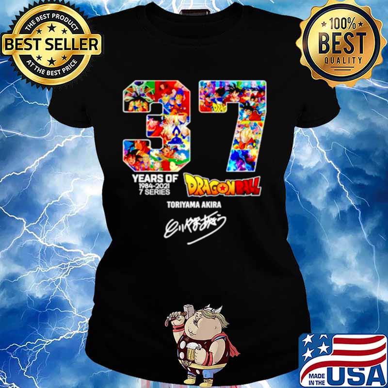 37th Years of Dragon Ball 1984 2021 signature Ladies tee