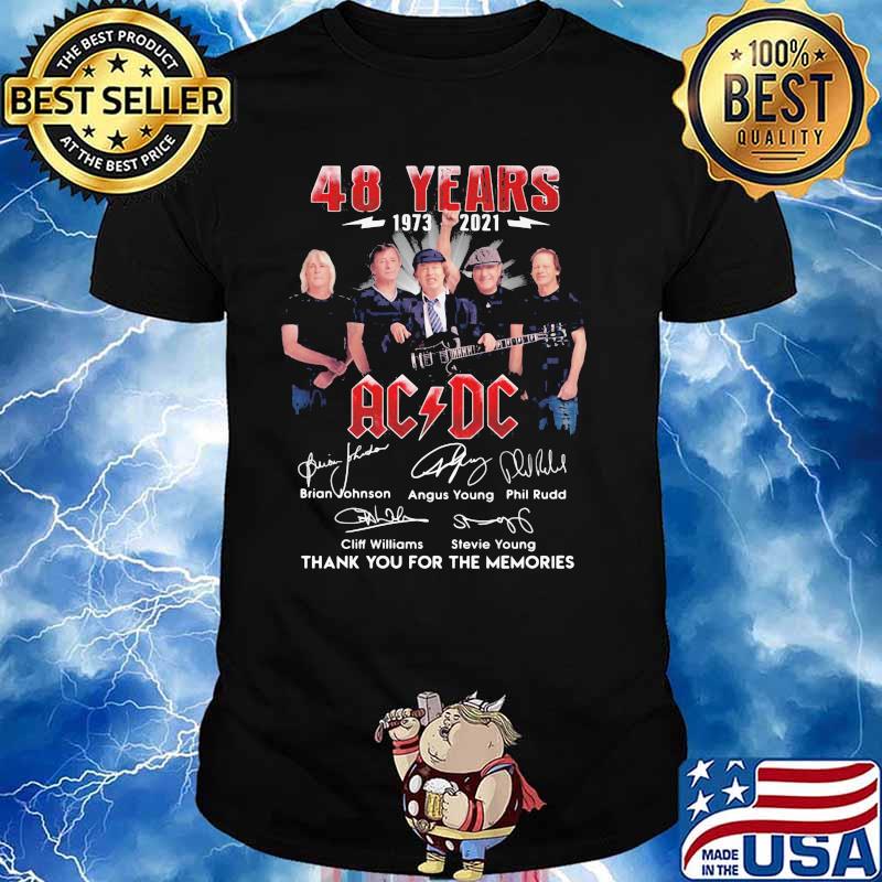 48 Years 1973 2021 Ac Dc Thank You For The Memories Signature Shirt