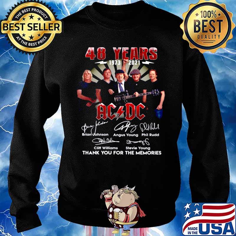 48 Years 1973 2021 Of AC DC Band Signatures Thanks For The Memories Sweater