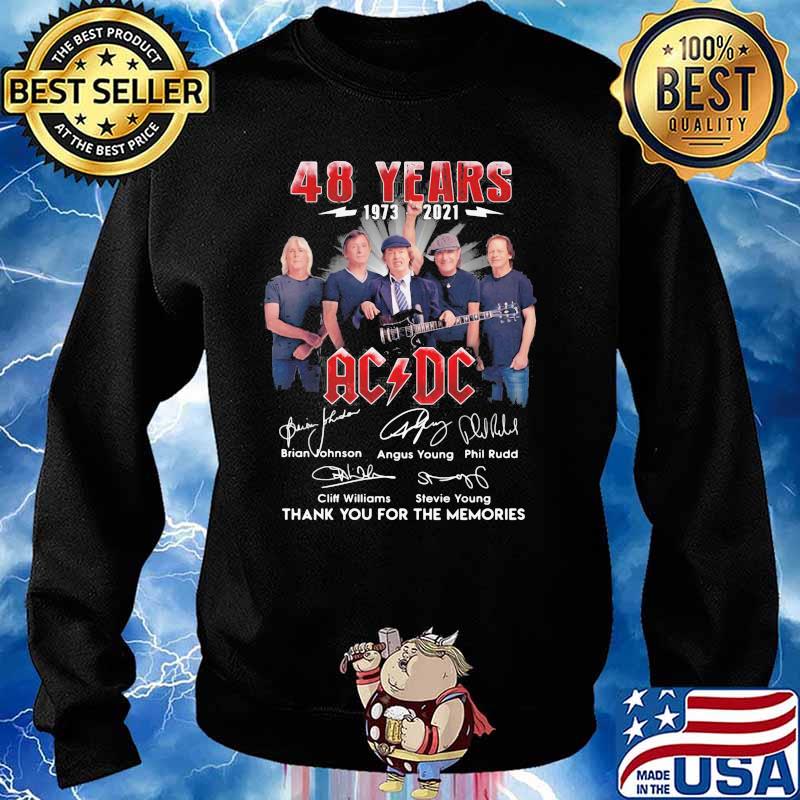 48 Years 1973 2021 Ac Dc Thank You For The Memories Signature Shirt Sweater