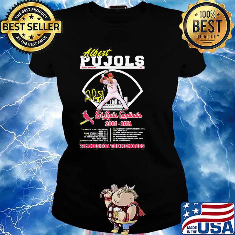 Albert Pujols Louis Cardinals 2001 2014 Thank You For The Memories Shirt Ladies tee