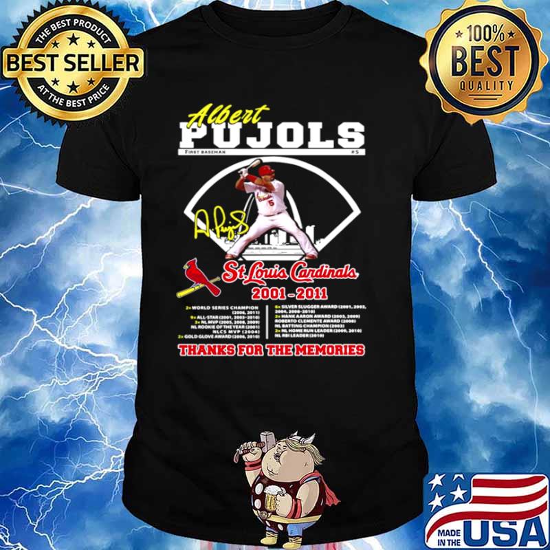 Albert Pujols St Louis Cardinals 2001 2021 Thanks For The Memories Shirt,  hoodie, tank top, sweater and long sleeve t-shirt