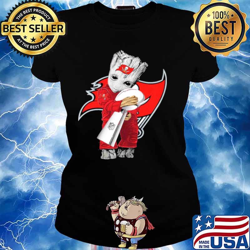 Baby Groot hug Lv Super Bowl Tampa Bay Buccaneers 2021 Ladies tee