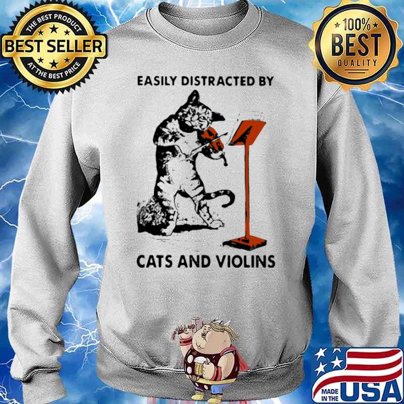 Black Cat Easily Distracted By Cats And Violins Sweater