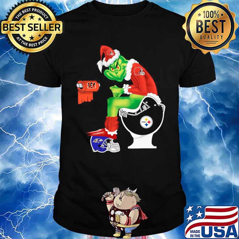 The Grinch Pittsburgh Steelers Shit On Toilet Baltimore Ravens Team And  Other Teams Christmas Sweatshirt, hoodie, sweater, long sleeve and tank top