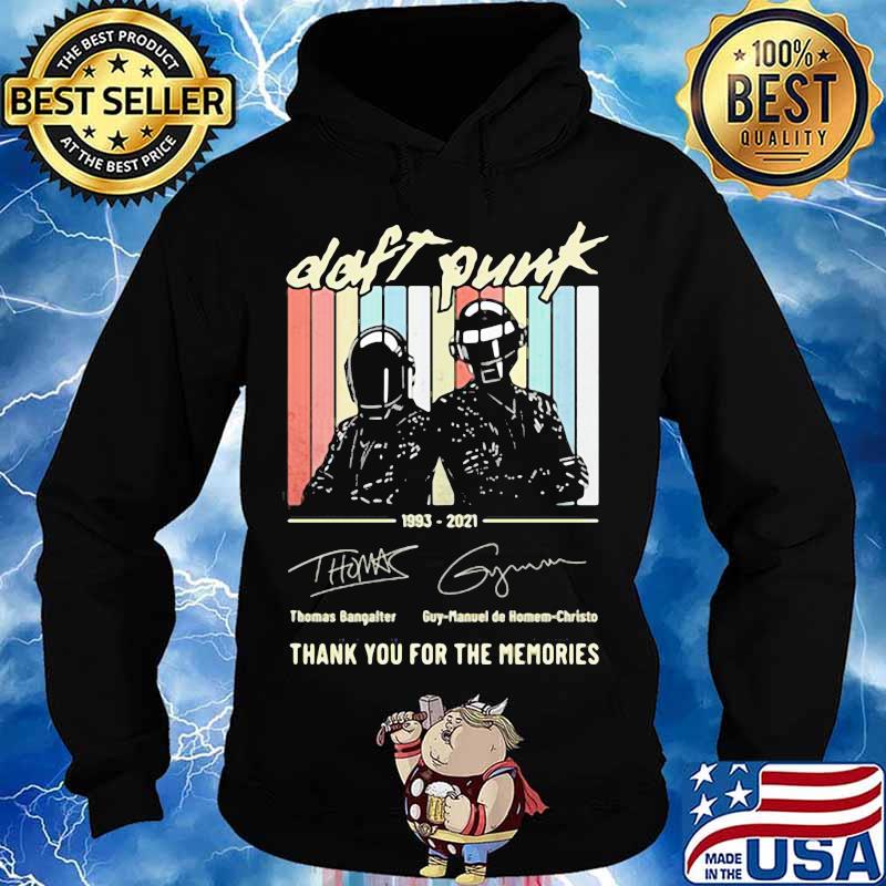 Daft Punk 1993 2021 Thank You For The Memories Signature Vintage Shirt Hoodie