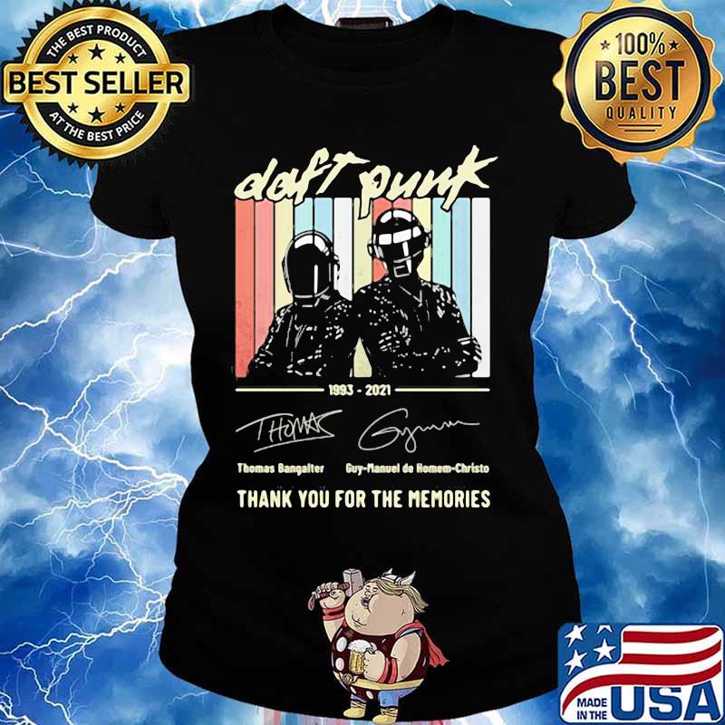 Daft Punk 1993 2021 Thank You For The Memories Signature Vintage Shirt Ladies tee