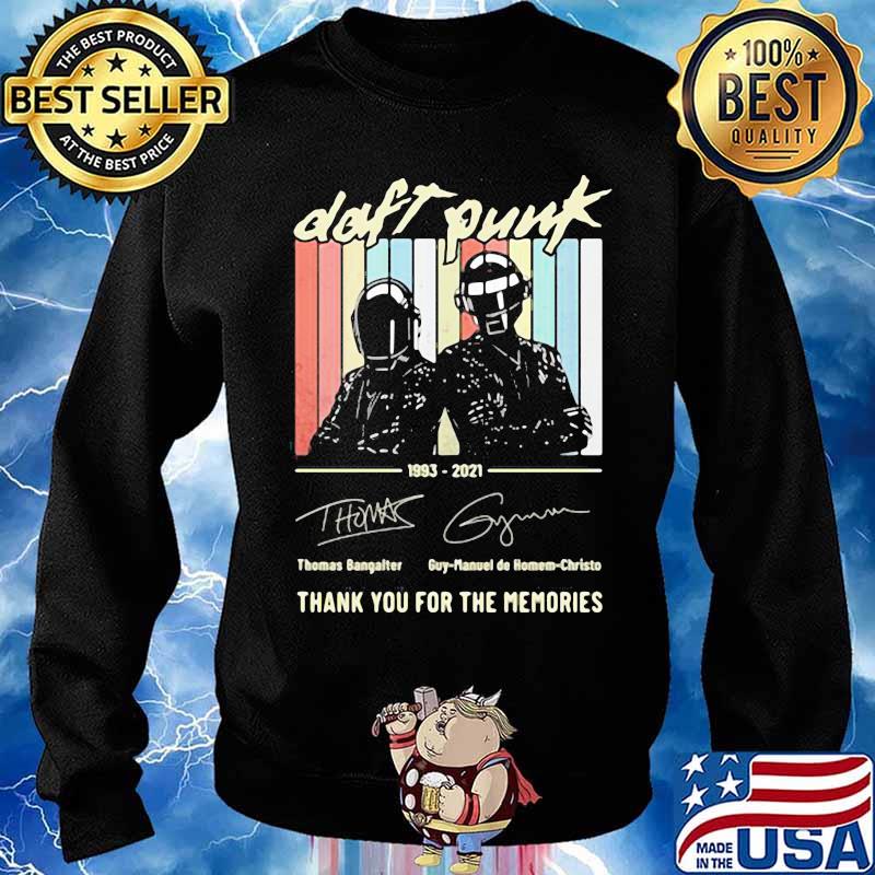 Daft Punk 1993 2021 Thank You For The Memories Signature Vintage Shirt Sweater