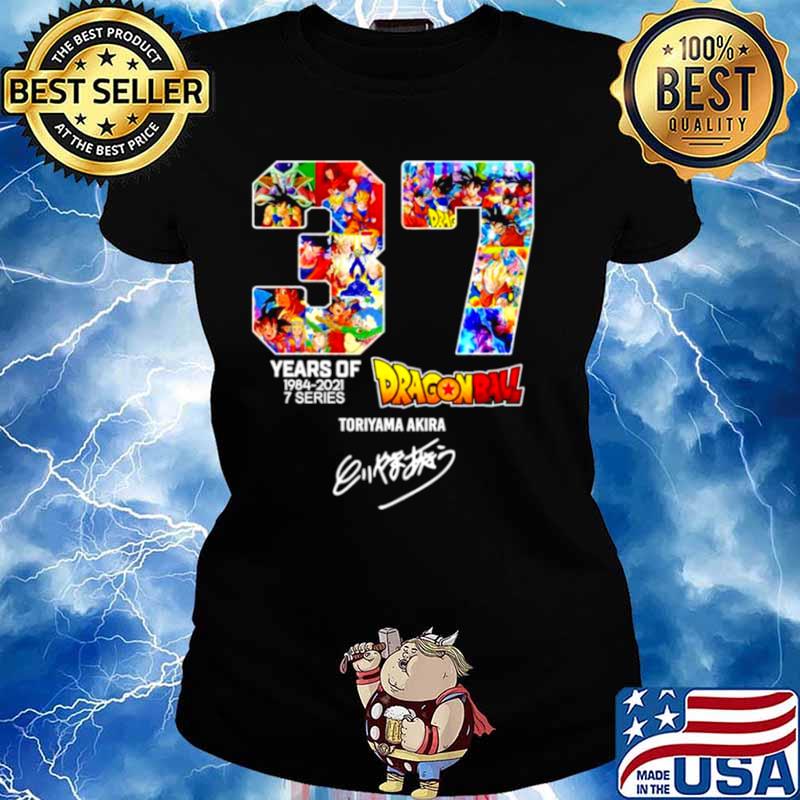 Dragon ball 37 years of 1984 2021 7 series Toriyama Akira signature Ladies tee