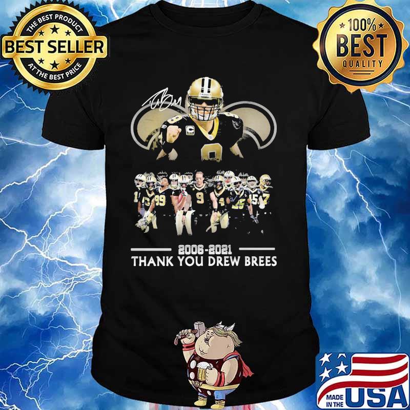 9 Drew Brees New Orleans Saints thanks for the memories signature shirt,Sweater,  Hoodie, And Long Sleeved, Ladies, Tank Top