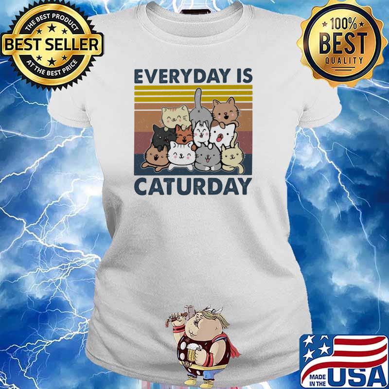 Everyday Is Caturday Vintage Shirt Ladies tee