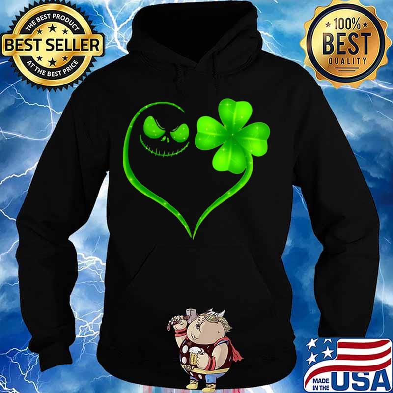 Heart Shamrock And Jack Skeleton Happy St Patrick’s Day Hoodie