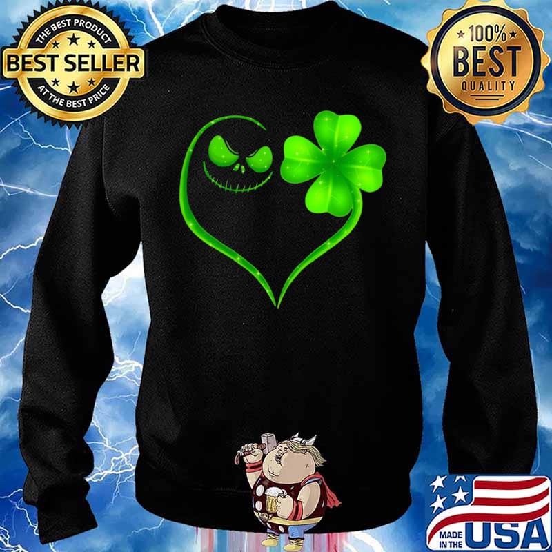 Heart Shamrock And Jack Skeleton Happy St Patrick’s Day Sweater