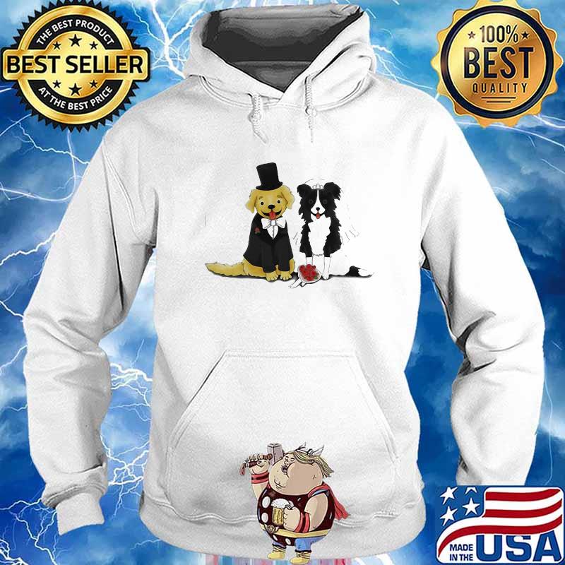 HOT DOG BRIDE AND GROOM – RETRIEVER AND COLLIE SHIRT Hoodie