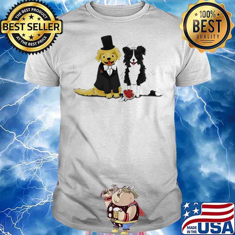 HOT DOG BRIDE AND GROOM – RETRIEVER AND COLLIE SHIRT