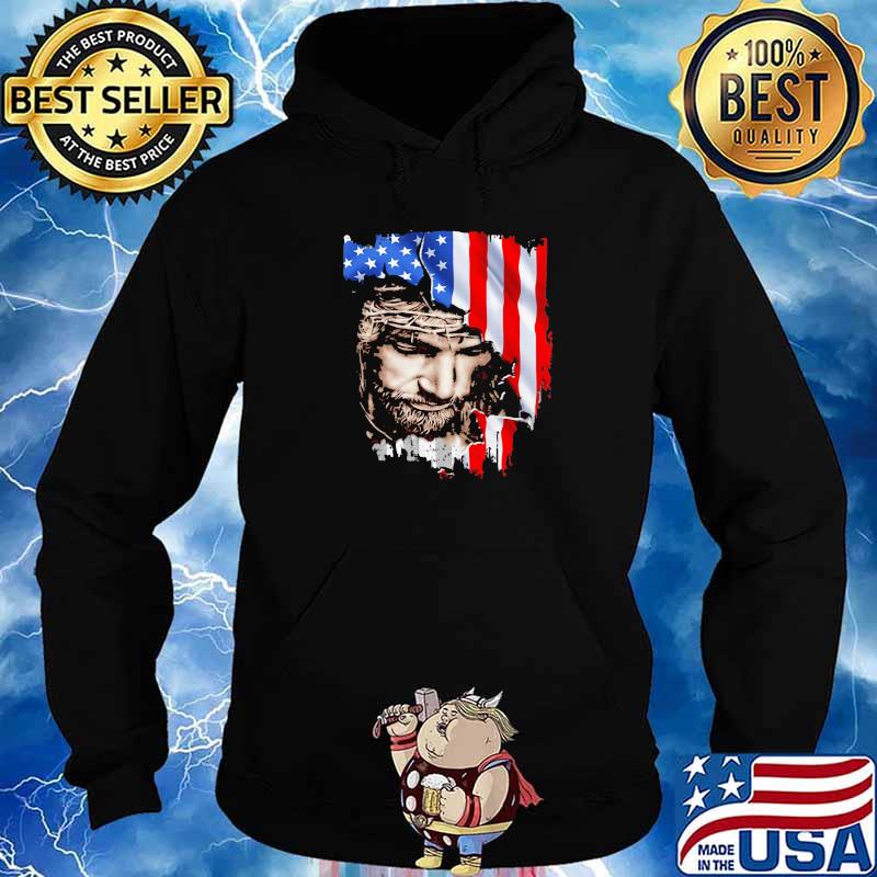 Jesus God American Flag Shirt Hoodie