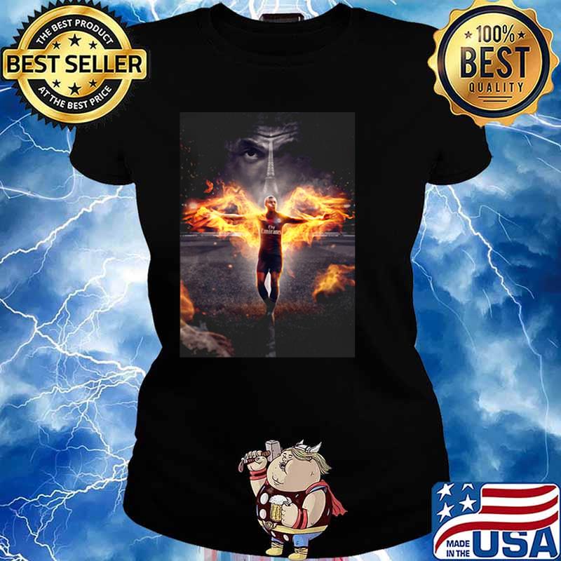 Kylian Mbappe Eagle Wings Fire Shirt Ladies tee