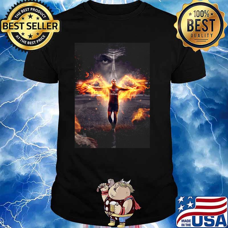 Kylian Mbappe Eagle Wings Fire Shirt