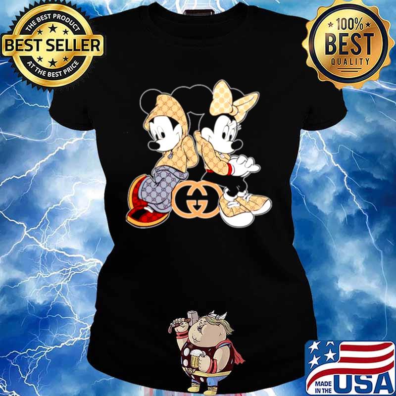 Mickey Mouse and Minnie wear Gucci Ladies tee