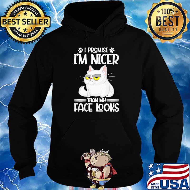 Nice Cat I Promise I’m Nicer Than My Face Looks Shirt Hoodie