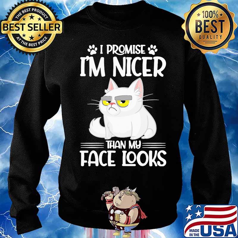 Nice Cat I Promise I’m Nicer Than My Face Looks Shirt Sweater