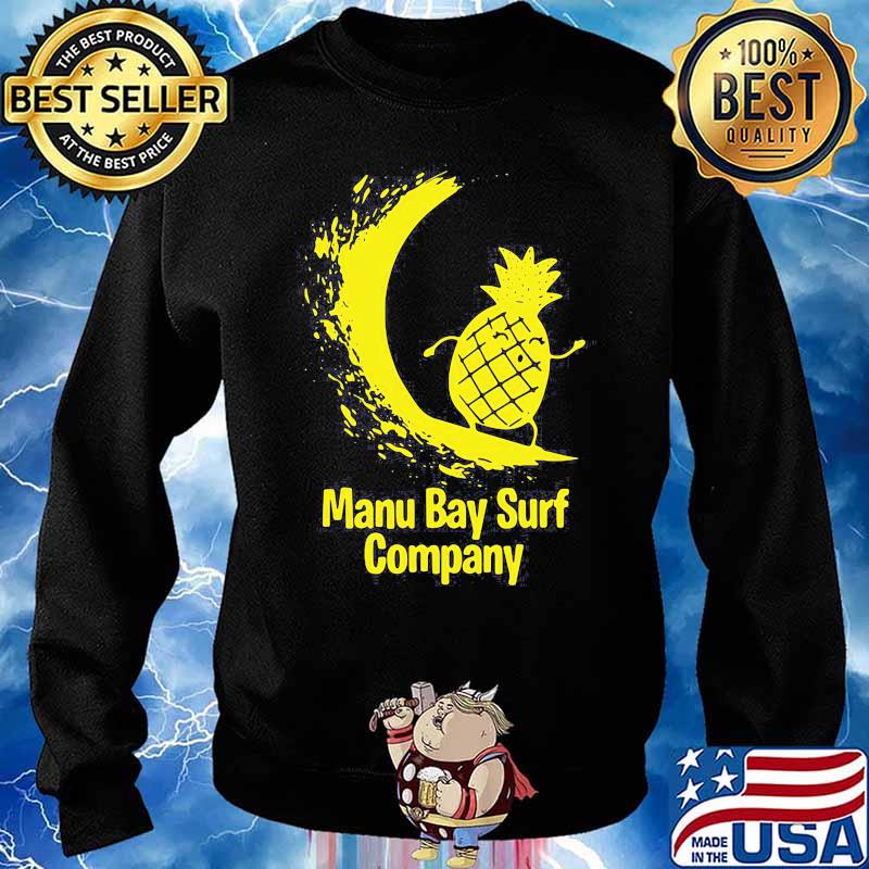 ORIGINAL MANU BAY SURF COMPANY NEW ZEALAND GOLD SURFING PINEAPPLE SHIRT Sweater