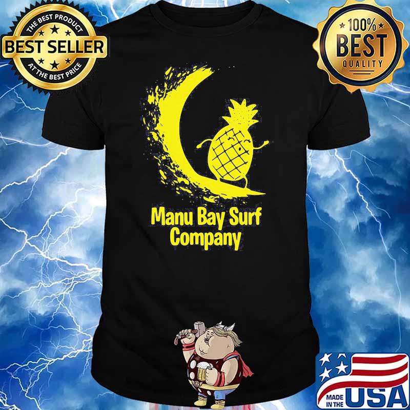 ORIGINAL MANU BAY SURF COMPANY NEW ZEALAND GOLD SURFING PINEAPPLE SHIRT