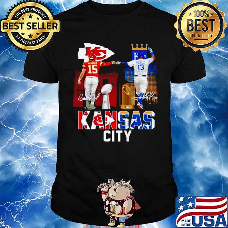 Kansas City Chiefs Mahomes And Kansas City Royals Perez Shirt -  High-Quality Printed Brand