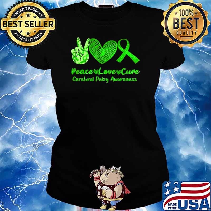 Peace Love Cerebral Palsy Awareness Ladies tee