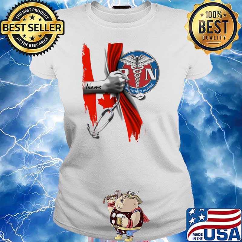 Regestered Nurse Canada Personalized Flag Shirt Ladies tee