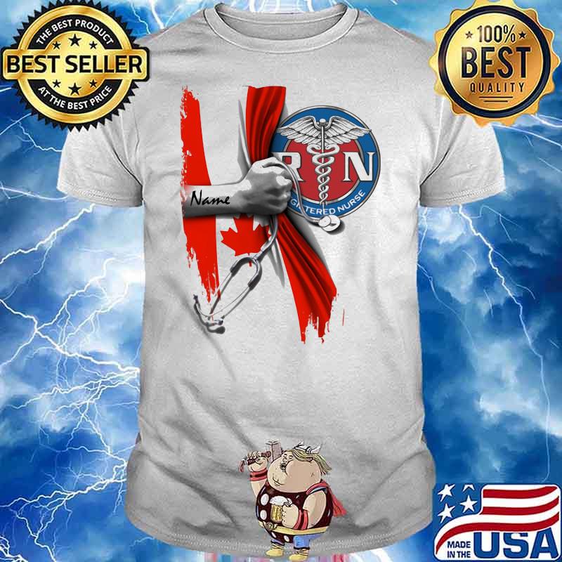 Regestered Nurse Canada Personalized Flag Shirt