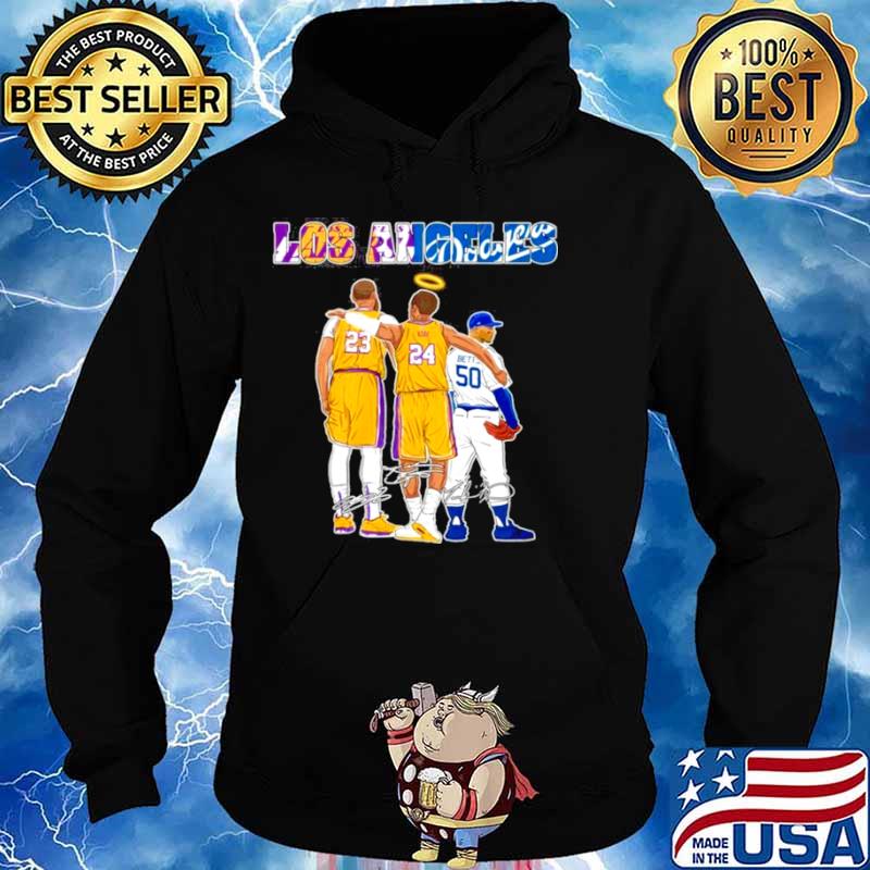 The Los Angeles Sports 23 Lebron James 24 Kobe Bryant And 50 Betts Signatures Hoodie
