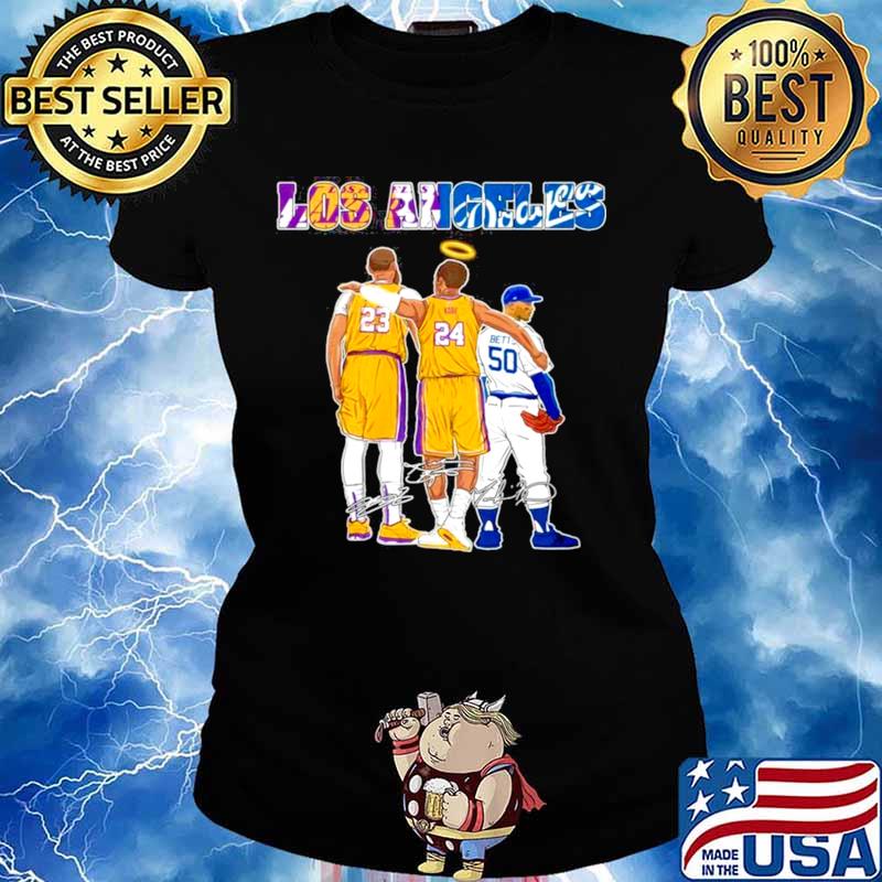 The Los Angeles Sports 23 Lebron James 24 Kobe Bryant And 50 Betts Signatures Ladies tee