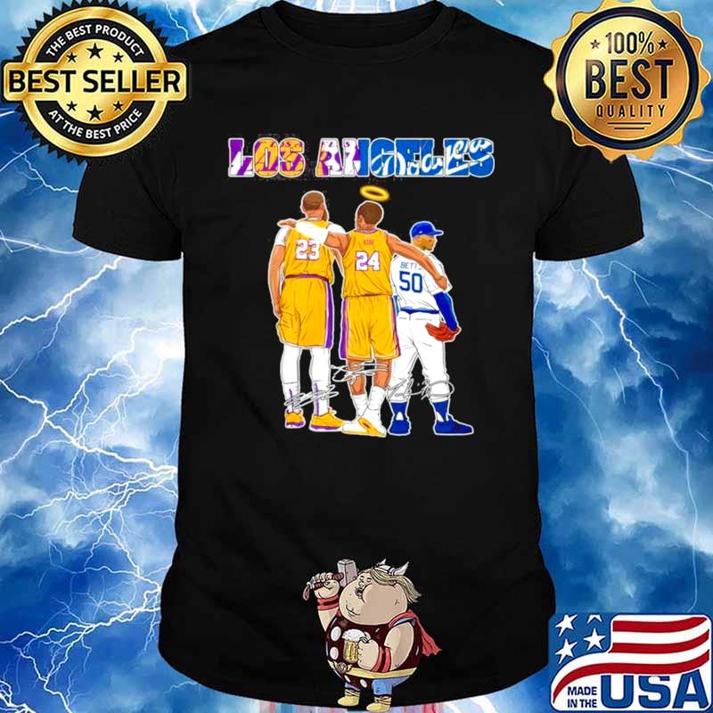 The Los Angeles Sports 23 Lebron James 24 Kobe Bryant And 50 Betts Signatures shirt